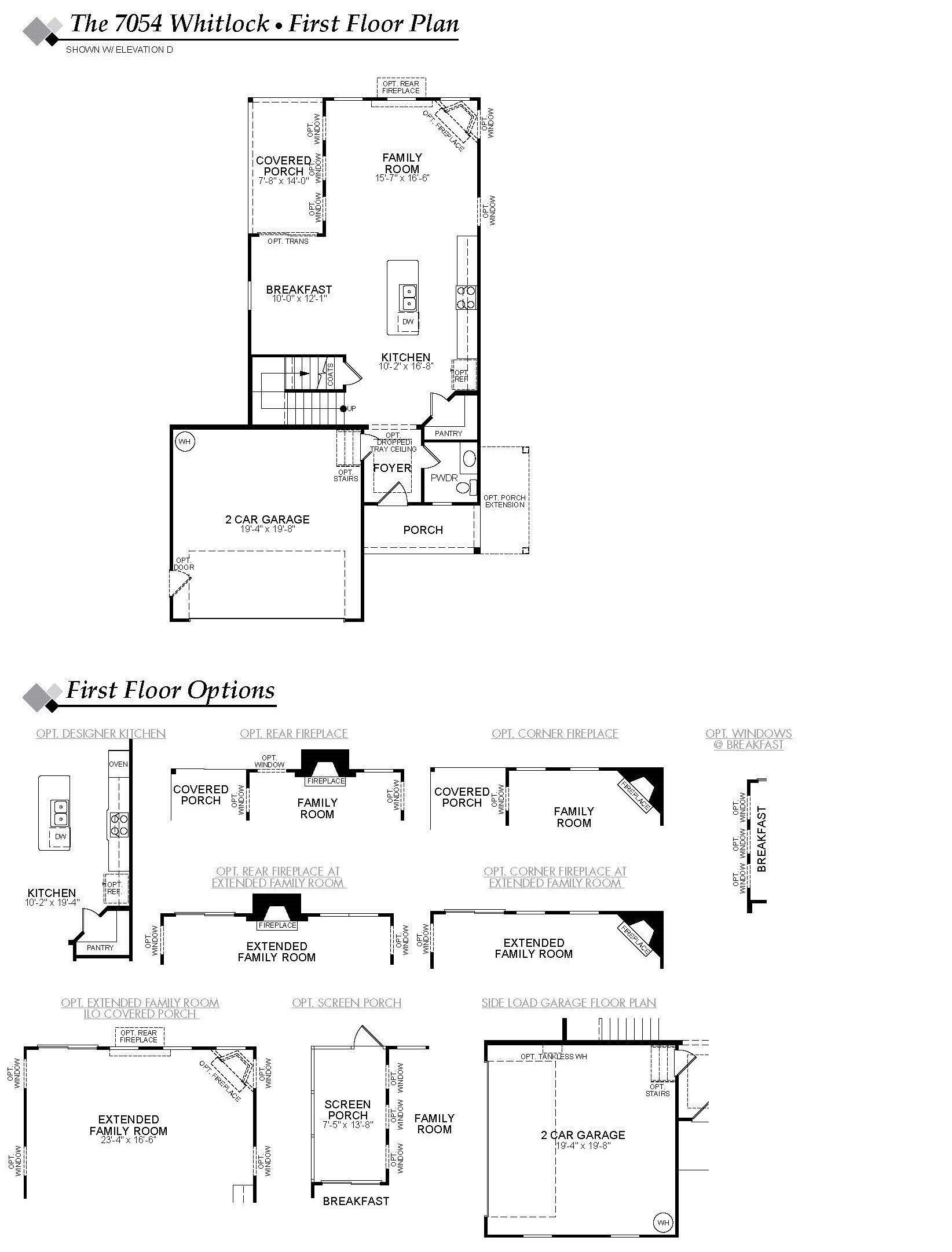 Whitlock With TwoCar Garage Floor Plan Bellevue Eastwood Homes